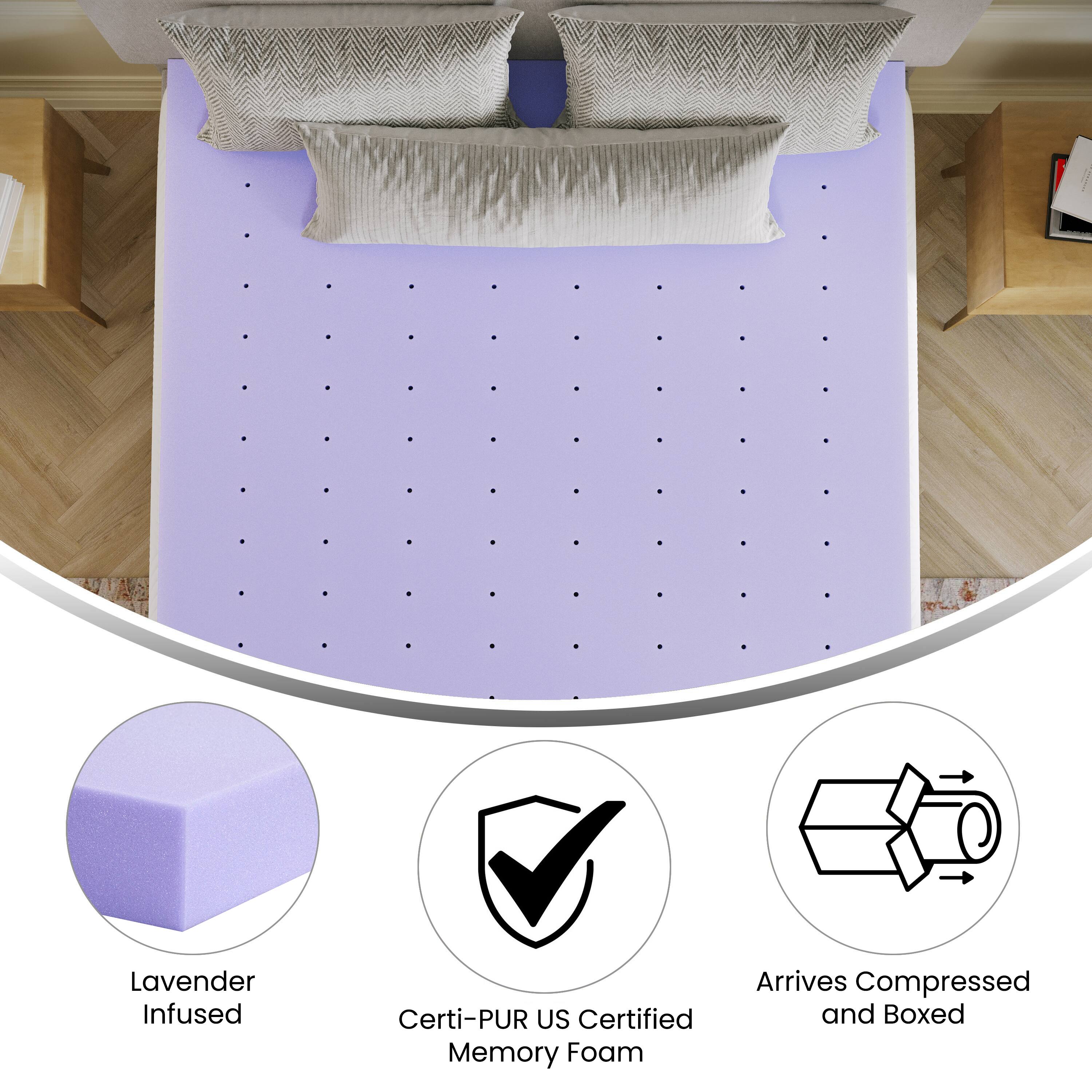 Lavender Infused Certi-PUR US Certified Memory Foam Arrives Compressed and Boxed
