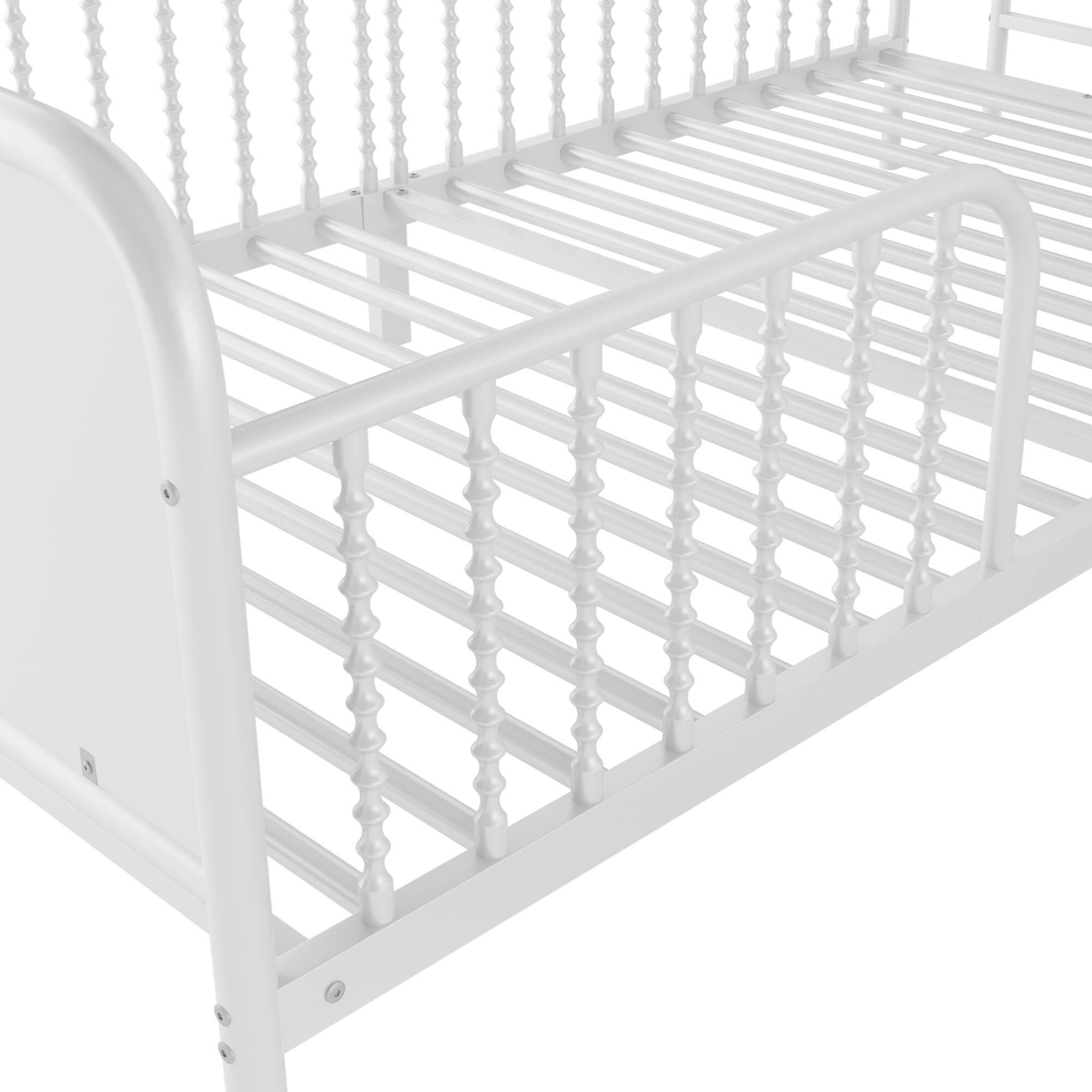 Alt View 4. GOODSILO - Kids Twin Metal Platform Bed Frame with Upholstered Headboard and LED Lighting - White.