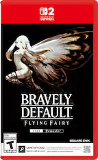 Bravely Default: Flying Fairy is a video game for the Nintendo Switch console. It is a remastered version of the original game, and it is rated as a Teen game by the ESRB. The game requires a 11 GB full game download via the internet. The game-key card is required to play the game.