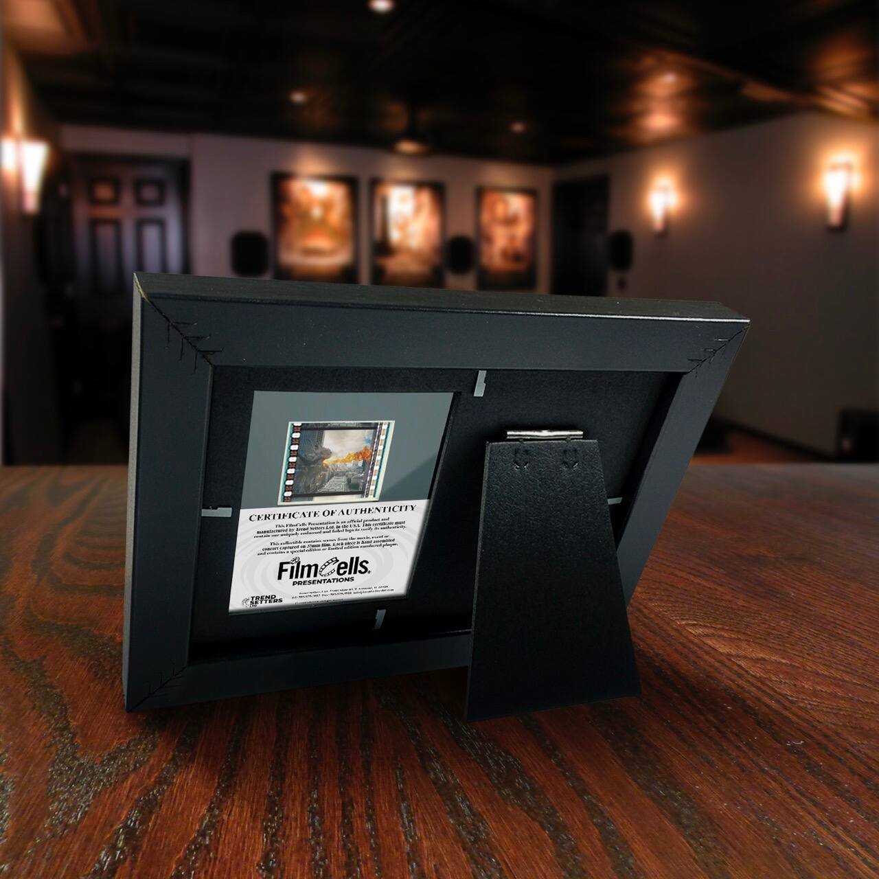 CERTIFICATE OF AUTHENTICITY

FilmCells PRESENTATIONS

This film cell is a genuine piece of film from the original negative of the movie "The Godfather" (1972). It has been carefully preserved and mounted in a clear, acid-free, archival-quality frame. The film cell is accompanied by a certificate of authenticity from FilmCells, which guarantees its authenticity and origin.

The Godfather is a 1972 American crime film directed by Francis Ford Coppola and produced by Albert S. Ruddy. It is the first installment in The Godfather Trilogy and is based on the 1969 novel of the same name by Mario Puzo. The film stars Marlon Brando, Al Pacino, James Caan, and Robert Duvall, among others.

The Godfather is widely regarded as one of the greatest films in cinematic history, and its influence on the crime film genre is immeasurable. It has been selected for preservation in the National Film Registry by the Library of Congress as being "culturally, historically, or aesthetically significant."

This film cell is a unique and collectible piece of movie memorabilia, perfect for any film enthusiast or collector.

FilmCells
PRESENTATIONS