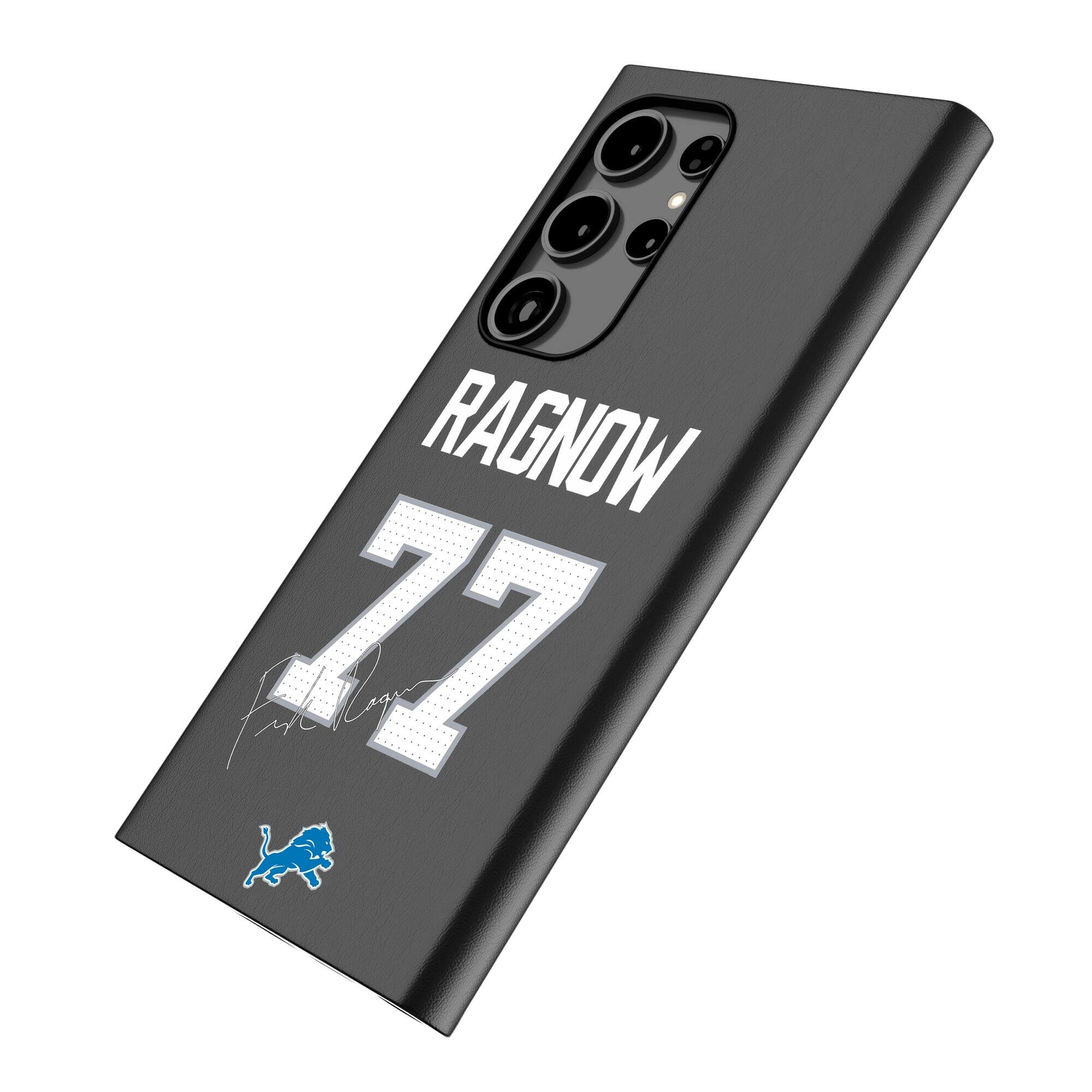 Alt View 1. Keyscaper - Frank Ragnow Black Detroit Lions Galaxy Magnetic Bump Case - S24 - Black.