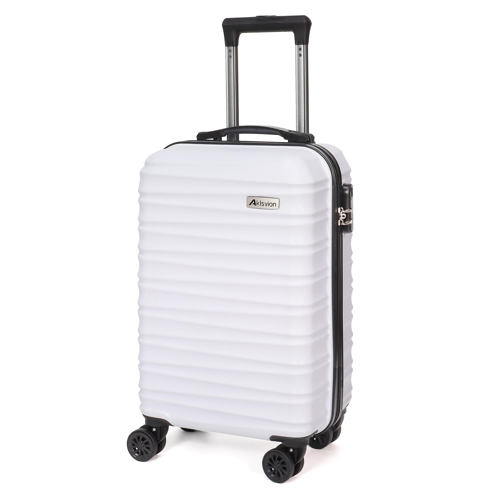 Front. DORLUKFU - Carry on luggage 20 In suitcase with Spinner Wheels ABS & PC Hardside Luggage（Off white） - 20in Off white.