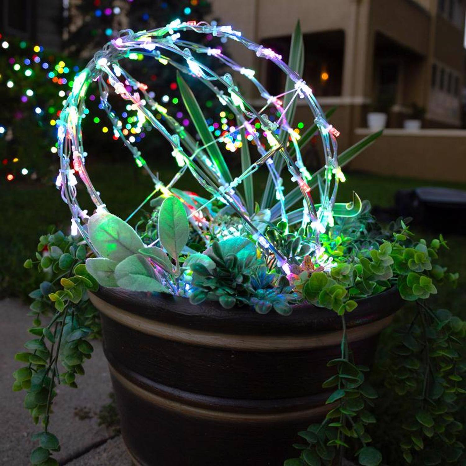 Celebrations Platinum LED RGBW Foldable Sphere 12 in. Hanging Decor ...