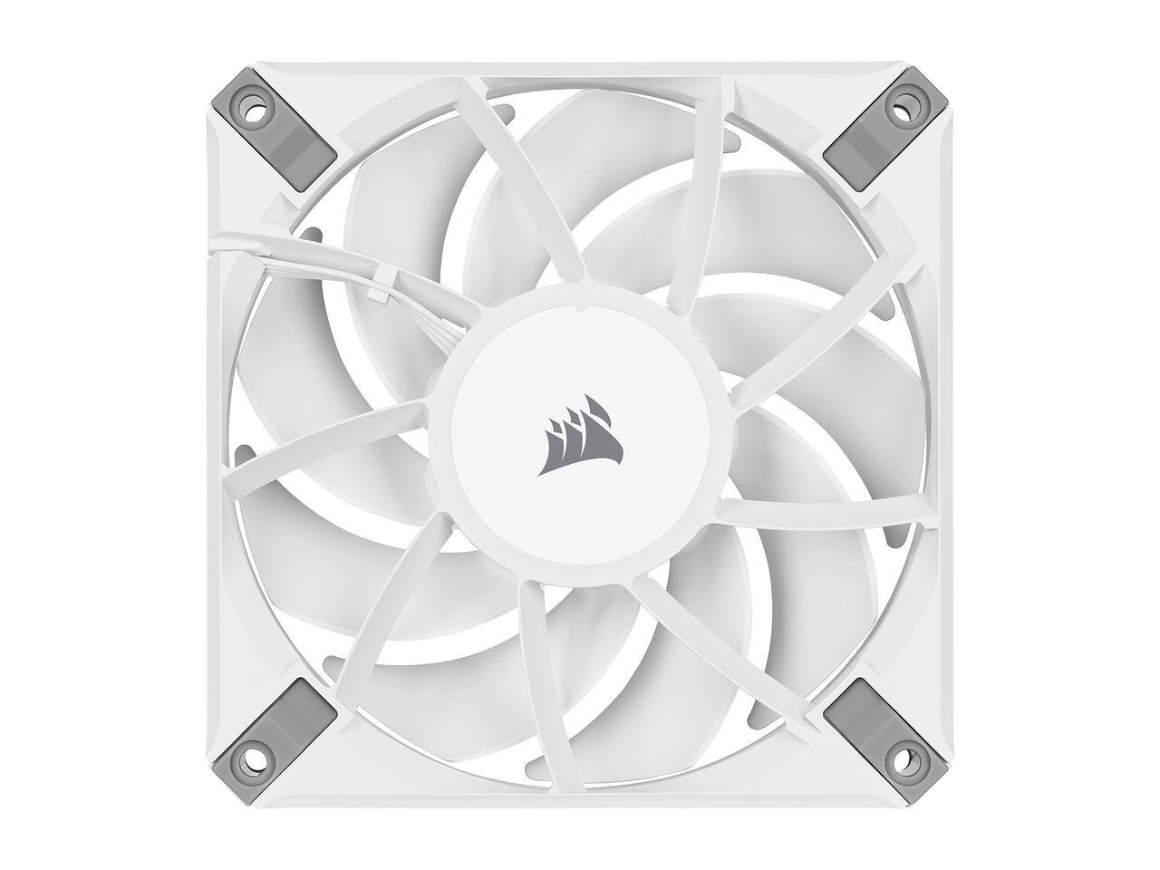 Alt View 4. CORSAIR - CORSAIR AF120 ELITE High-Performance 120mm PWM Fluid Dynamic Bearing Fan - White - White.