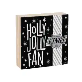 Evergreen Enterprises - Los Angeles Kings 6" Holiday Wood Plock Shelf Sign - Multicolor
