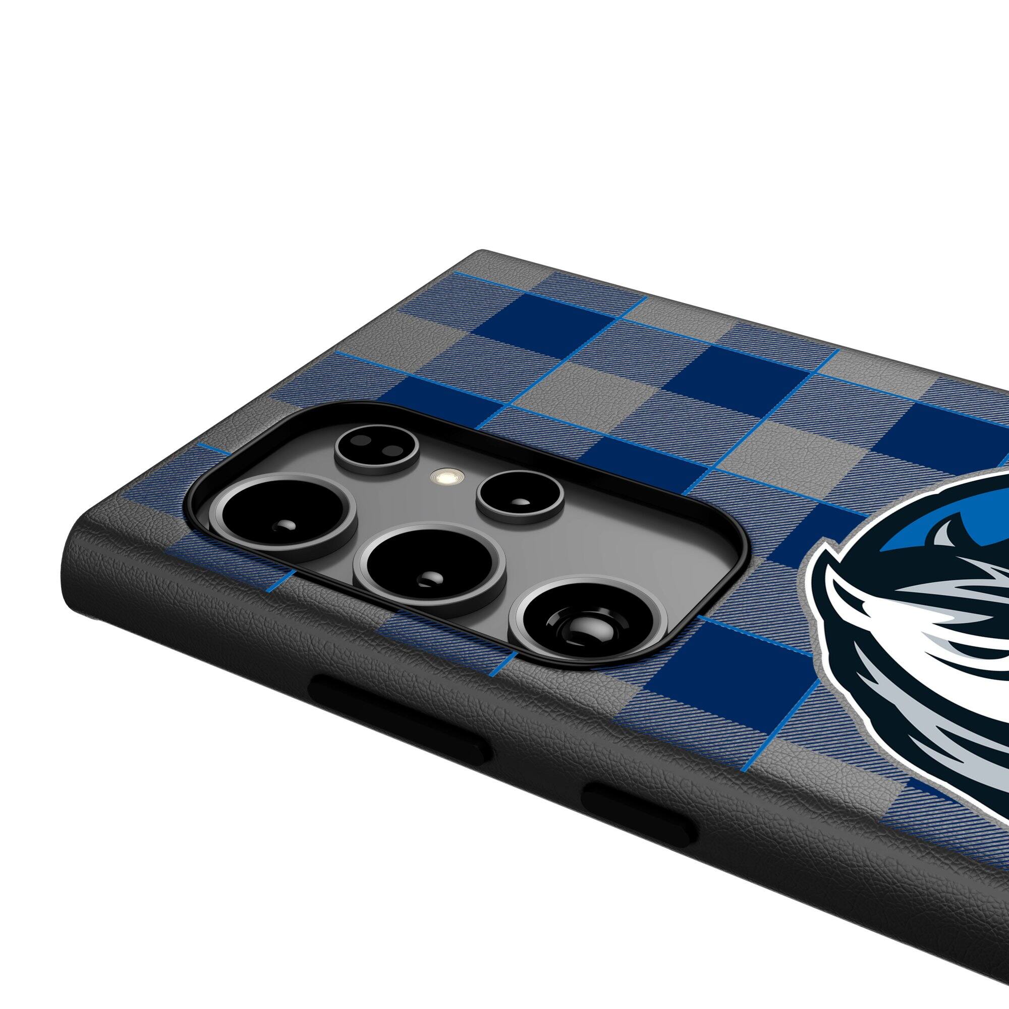 Alt View 3. Keyscaper - Dallas Mavericks Plaid Galaxy Magnetic Bump Case - S25 - Black.