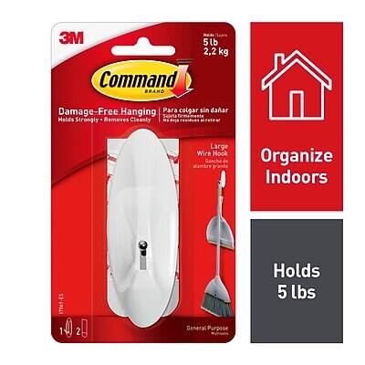 3M Command Brand  
Damage-Free Hanging  
Para colgar sin dañar  
Holds Strongly - Removes Cleanly  
No al  
Large Wire Hook  
Gancho de alambre  
Organize Indoors  
17049-ES  
General Purpose  
Holds 5 lbs  
5 lb  
2.2 kg