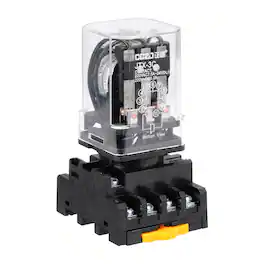 Unique Bargains - DPDT Electromagnetic Power Relay, DC 24V Coil 10A, 11 Pin MK2P-I Small Relay with Socket Base, 3NO/3NC JTX-3C - Black