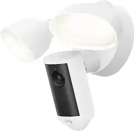 Ring - Wired Floodlight Cam Retinal 4K Plus, Motion-Activated Floodlights, 3D Motion Detection, home or business security - White