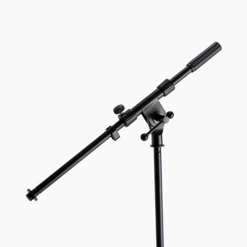 Alt View 1. On Stage Stands - On-Stage MS7411B Short Drum/Amp Tripod Microphone Stand with Boom, Black - Black.