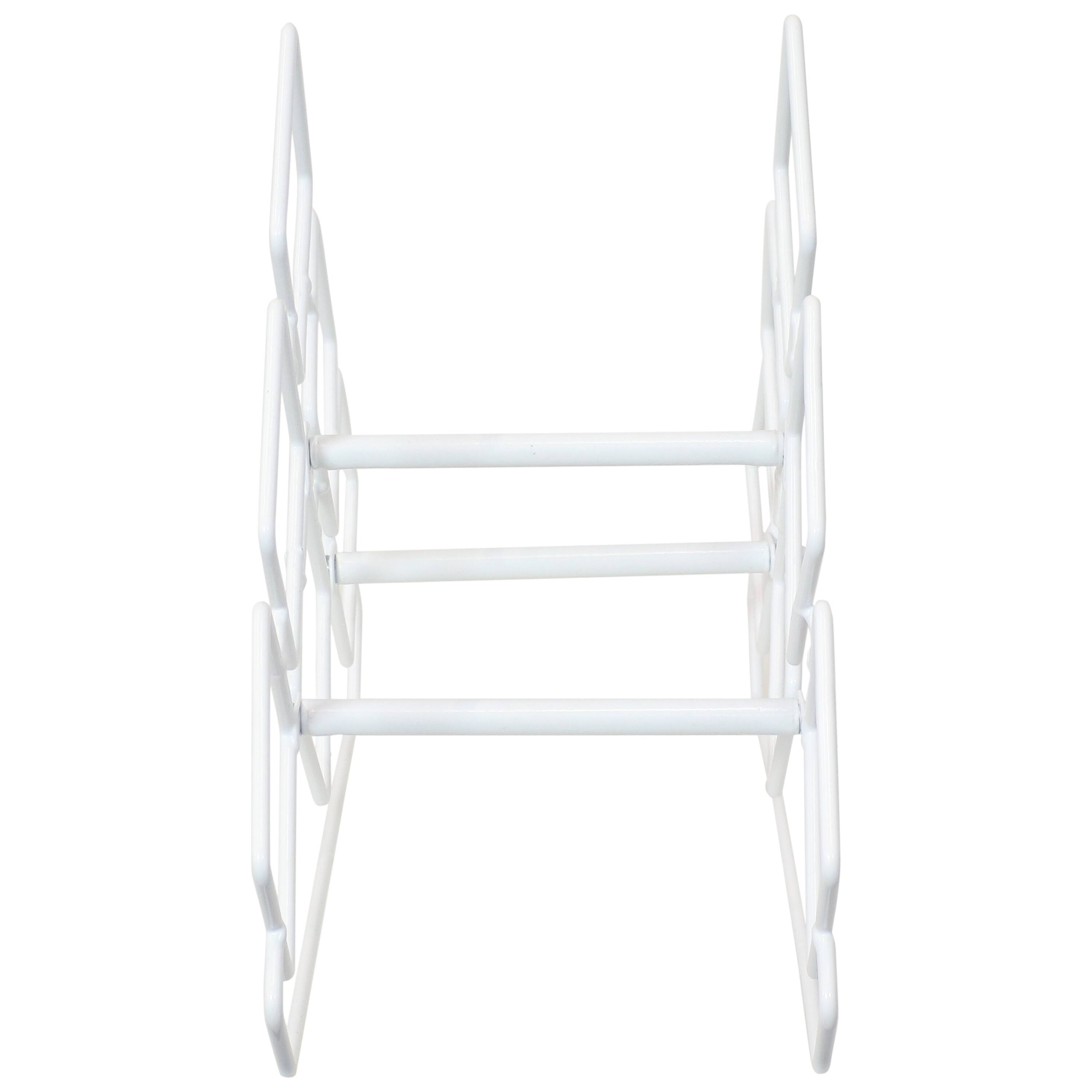 Alt View 4. Sunnydaze - 6-Bottle Steel Wire Triangular Tabletop Wine Rack - White.