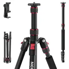 Front. Neewer - 68" Tripod & Monopod for DSLR & iPhone - Heavy Duty Metal Travel Stand (Ball Head Sold Separately).