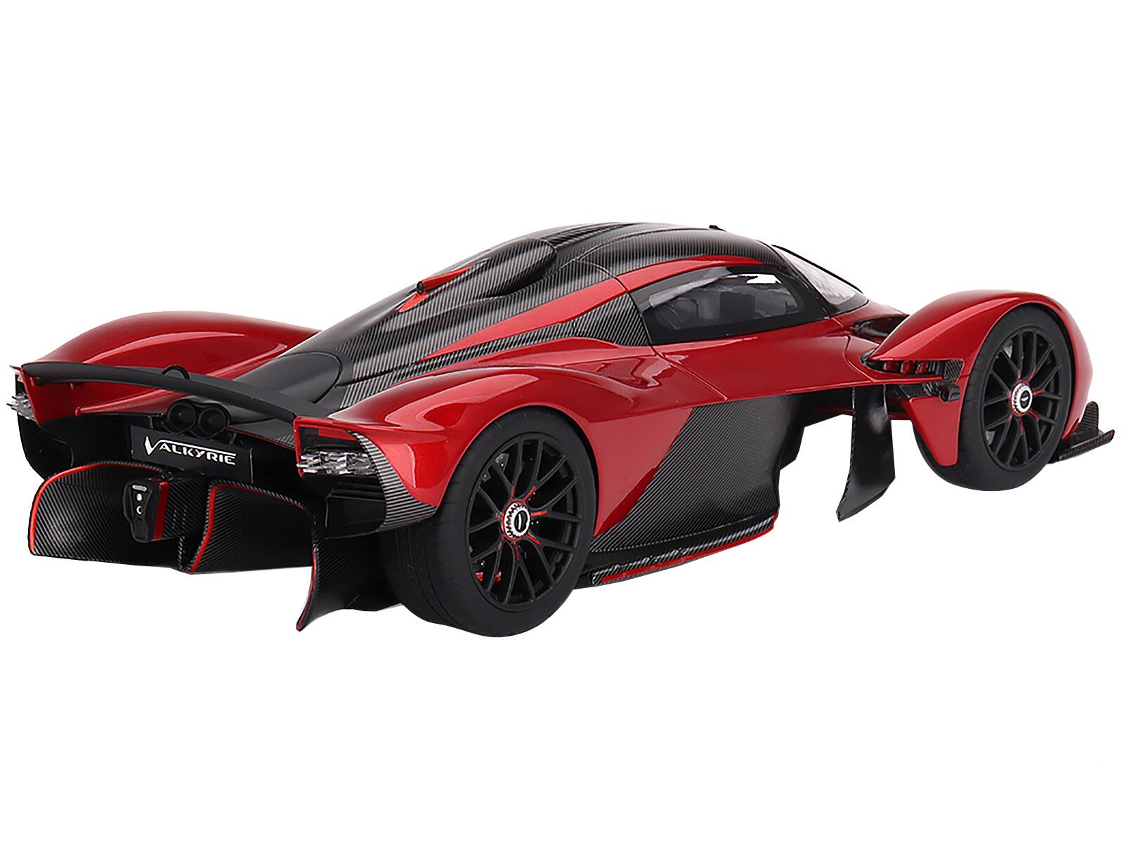 Angle. Top Speed - Aston Martin Valkyrie Hyper Red Metallic and Carbon 1/18 Model Car by Top Speed - Red Metallic.