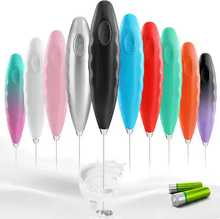 Front. Zulay Kitchen - Zulay Kitchen Double Grip Milk Frother Handheld - Coffee Frother Electric Handheld Foam Maker by Milk Boss - Black.