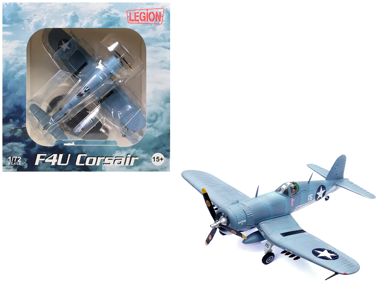 Legion - Vought F4U-1 Corsair Fighter Daphne 'C' 2nd Lt. James N. Cupp VMF-213 Hell Hawks Guadalcanal 1943 US Marines 1/72 - Blue