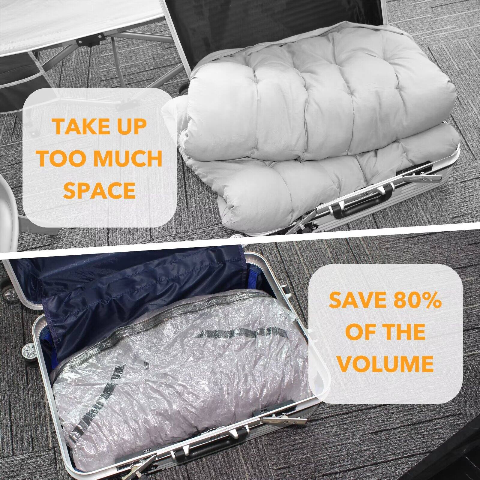 TAKE UP TOO MUCH SPACE

SAVE 80% OF THE VOLUME