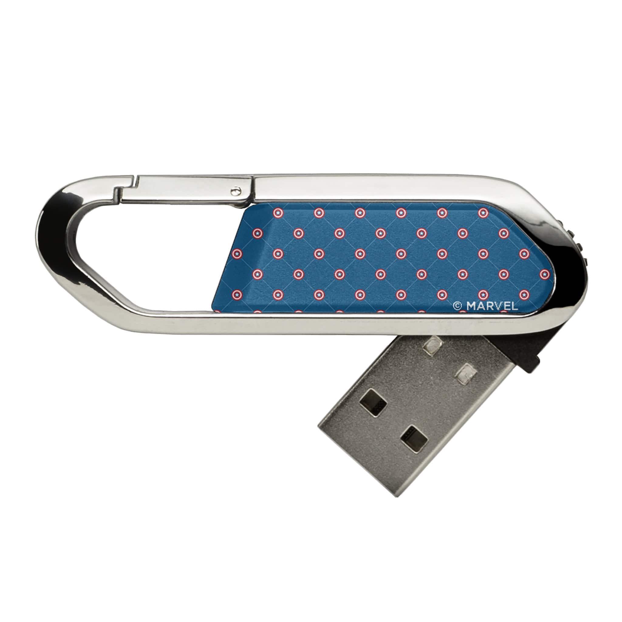 Keyscaper - Marvel Pattern USB 64GB Clip Style Flash Drive - Captain America