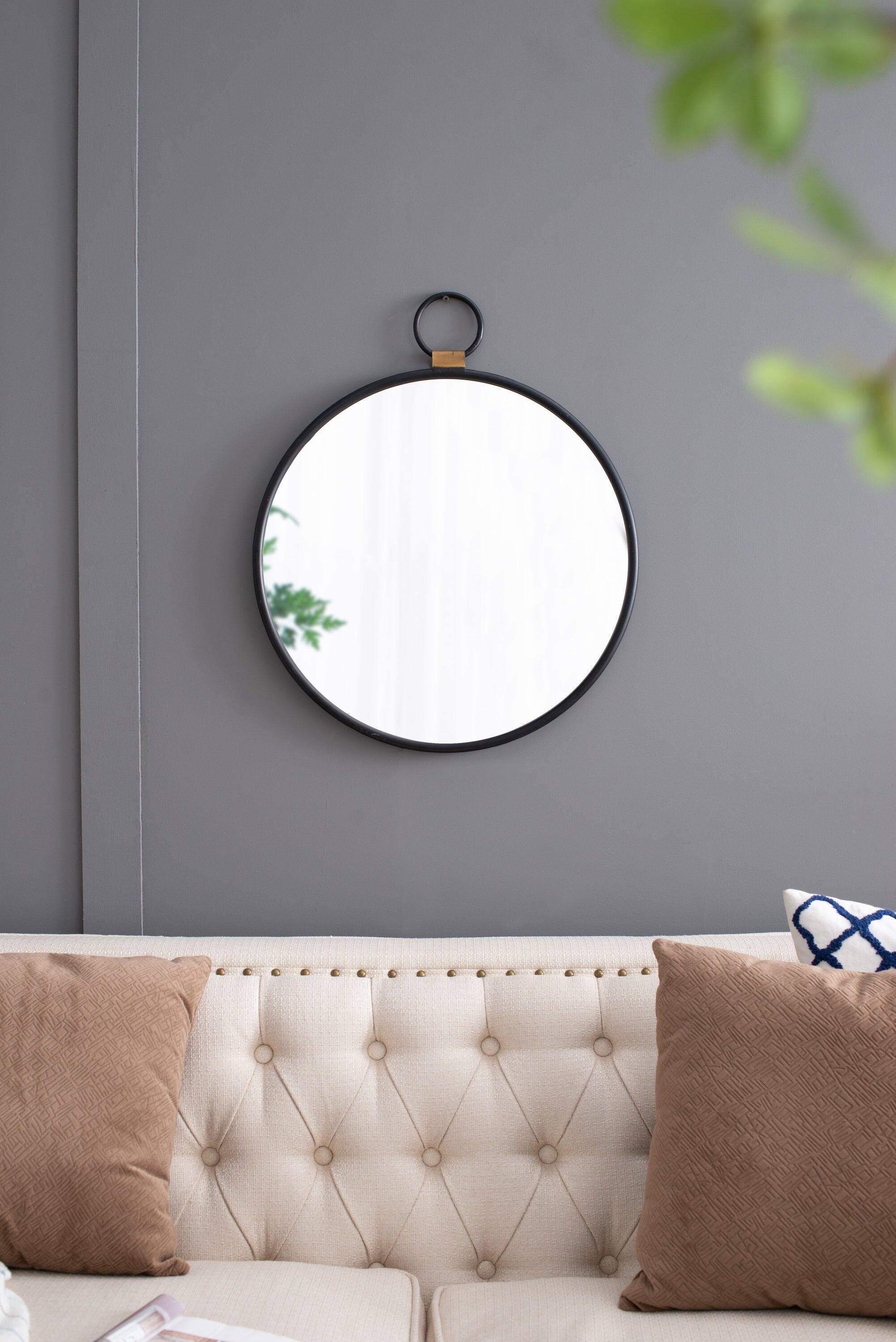 Alt View 4. BreeBe - 24' x 27'  Wall Mirror with Black Frame, Contemporary Minimalist Accent Mirror for Living Room, Foyer, Entryway, Bedroom - Black.