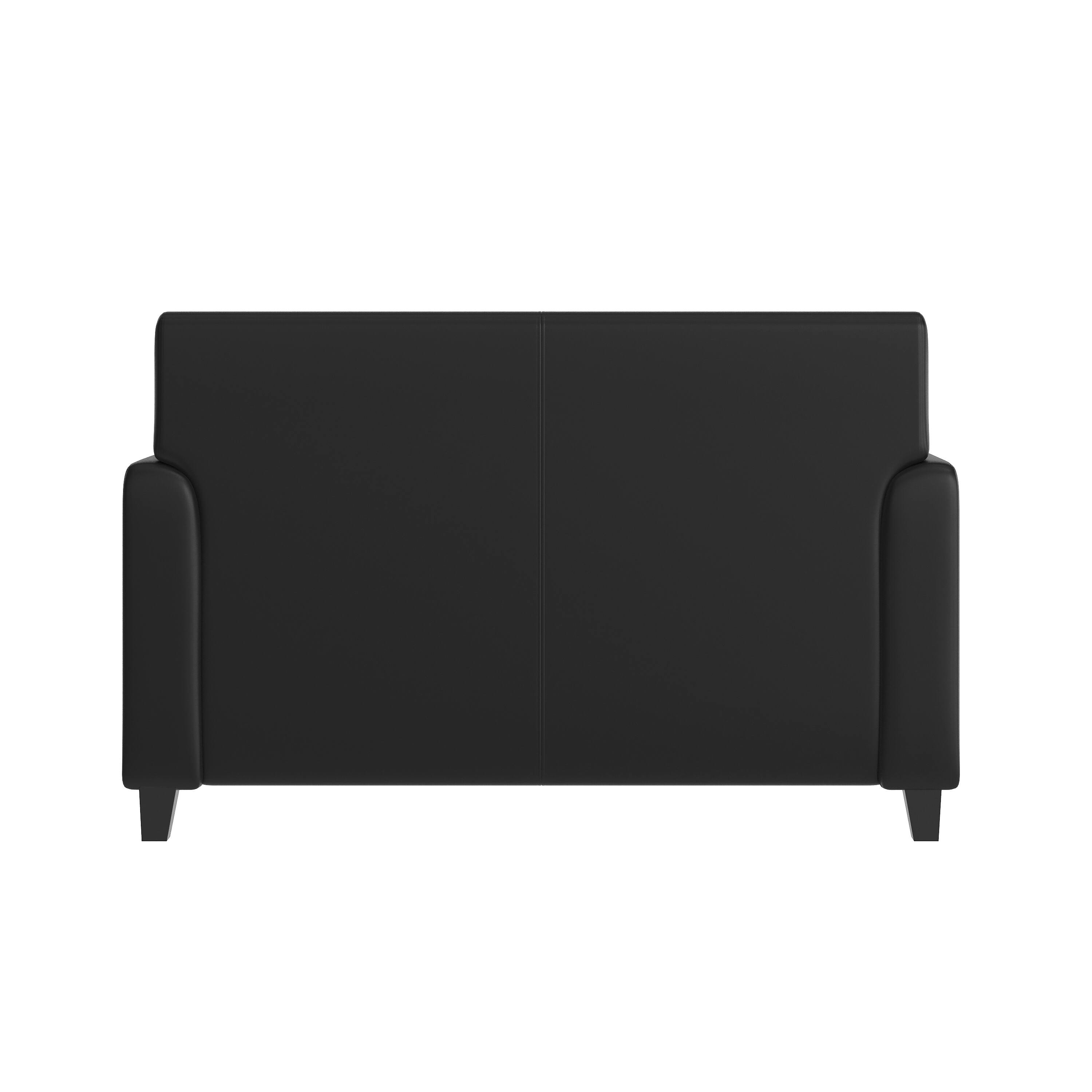 Back. Flash Furniture - Agent Black LeatherSoft Reception Loveseat with Right Side Charging Bank, Includes 2 Outlets, 2USB Ports, 1 USB-C Port, - Black.