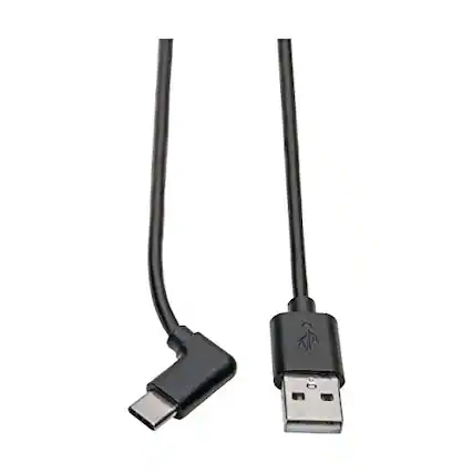 Front. Tripp Lite - USB 2.0 Hi-Speed Cable A to USB Type C USB C M/M Right-Angle 6'.