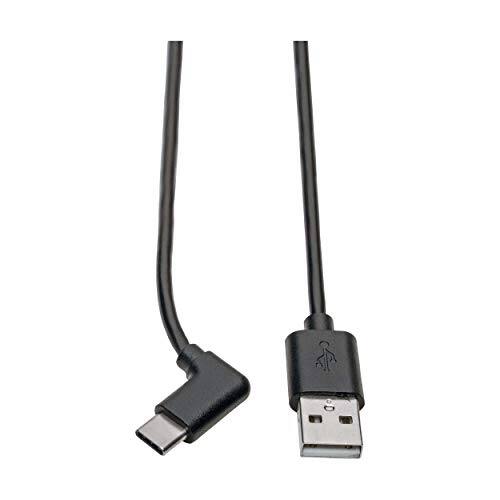 Front. Tripp Lite - USB 2.0 Hi-Speed Cable A to USB Type C USB C M/M Right-Angle 6'.