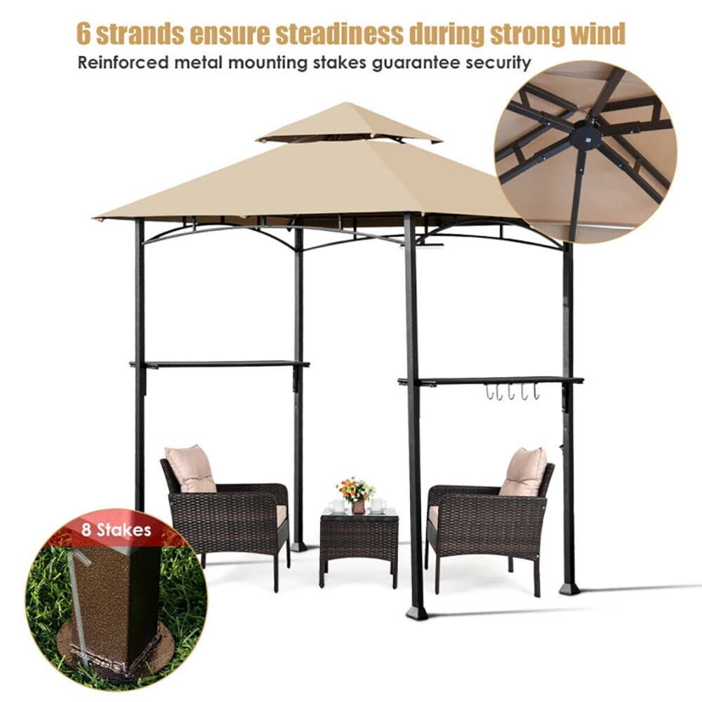 6 strands ensure steadiness during strong wind  
Reinforced metal mounting stakes guarantee security  
8 Stakes