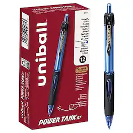 uni-ball - uni Power Tank RT Ballpoint Pens, Medium Point, 1.0mm, Blue Ink, 12/Pack (42071)