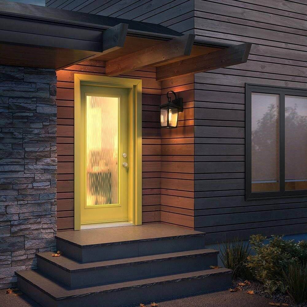Alt View 4. Elegant Lighting - Riggs 5.5 inch Outdoor Wall Sconce in Black - Black.