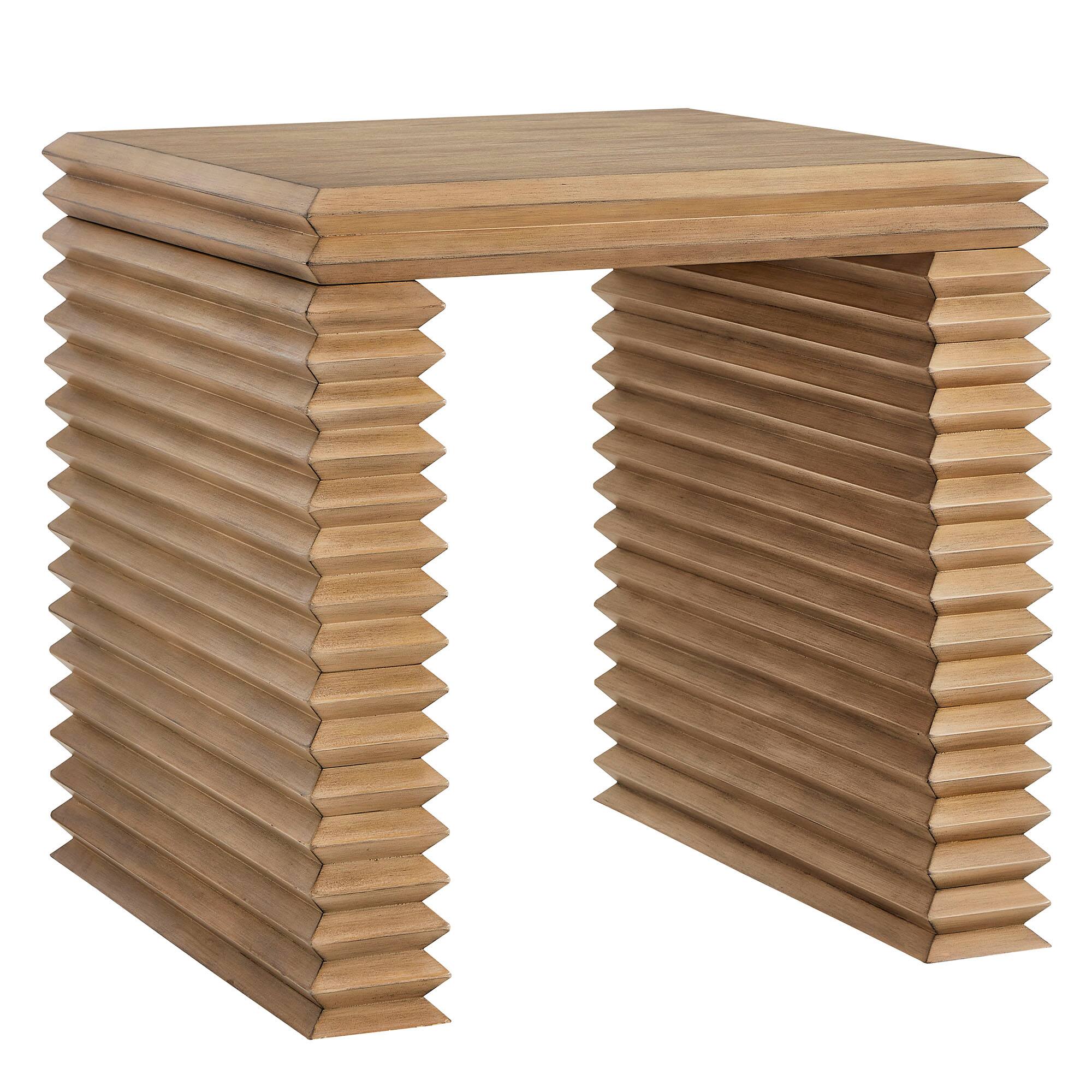 Angle. Modway - Canto Square 24" Stacked Design End Table by Modway - Weathered Oak.