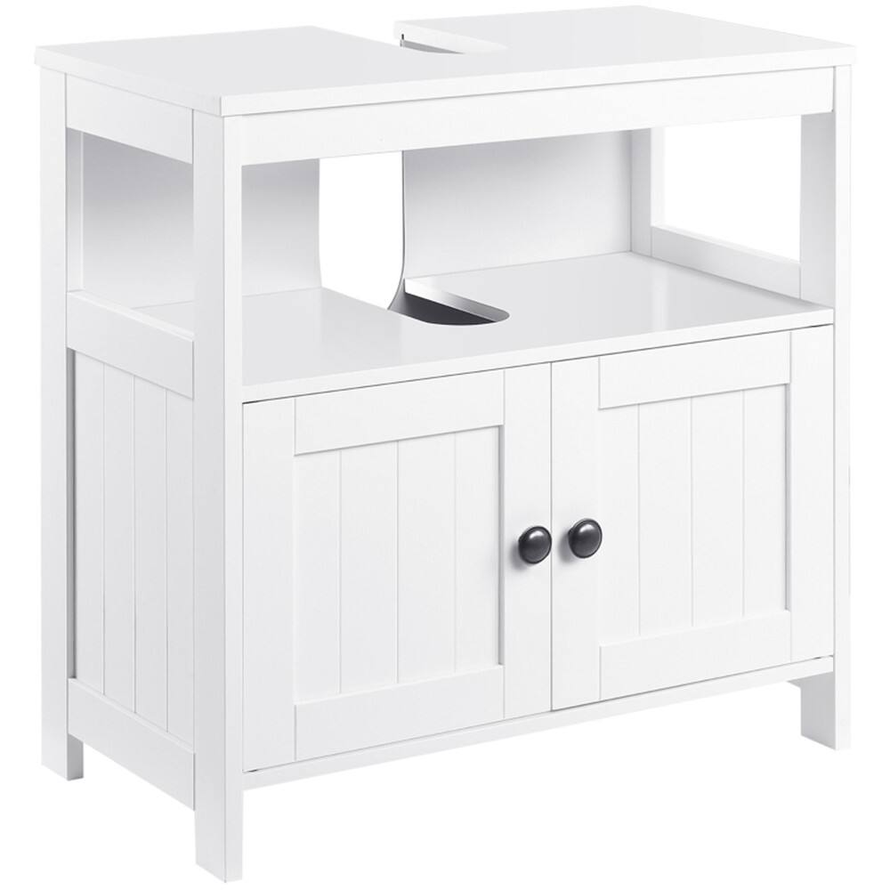 Front. SlickBlue - Under-Sink Storage Cabinet Bathroom Vanity Cabinet with Shelves & Double Doors - White.