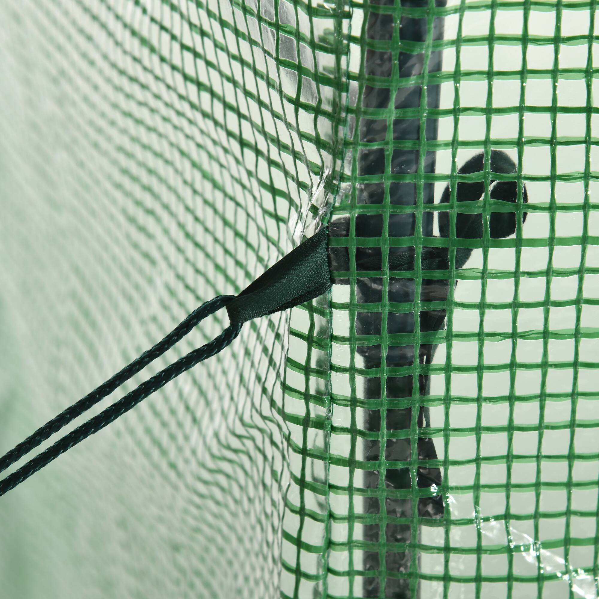 Alt View 8. Outsunny - 6' x 3' x 5' Portable Walk-in Greenhouse, PE Cover, Steel Frame Garden Hot House, Zipper Door, Top Vent for Flowers.