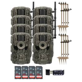 Stealth Cam - (Eight) Fusion MAX Dual Sim 36MP Trail Camera with Dual Camera Ground Mount 32GB Memory Card and Card Reader