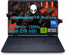 Alienware - Upgraded - 16 Aurora 16" 2.5K 120Hz Gaming Laptop - Intel Core 7 240H with NVIDIA GeForce RTX 5050 - 64GB Memory - 2TB SSD - Interstellar Indigo