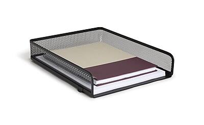 Alt View 4. TRU RED - Front Load Stackable Metal Letter Tray, Matte - Matte Black.