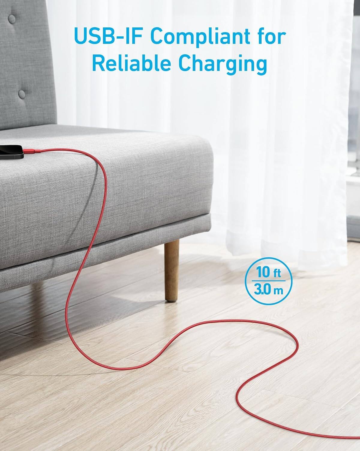 USB-IF Compliant for Reliable Charging

10 ft / 3.0 m