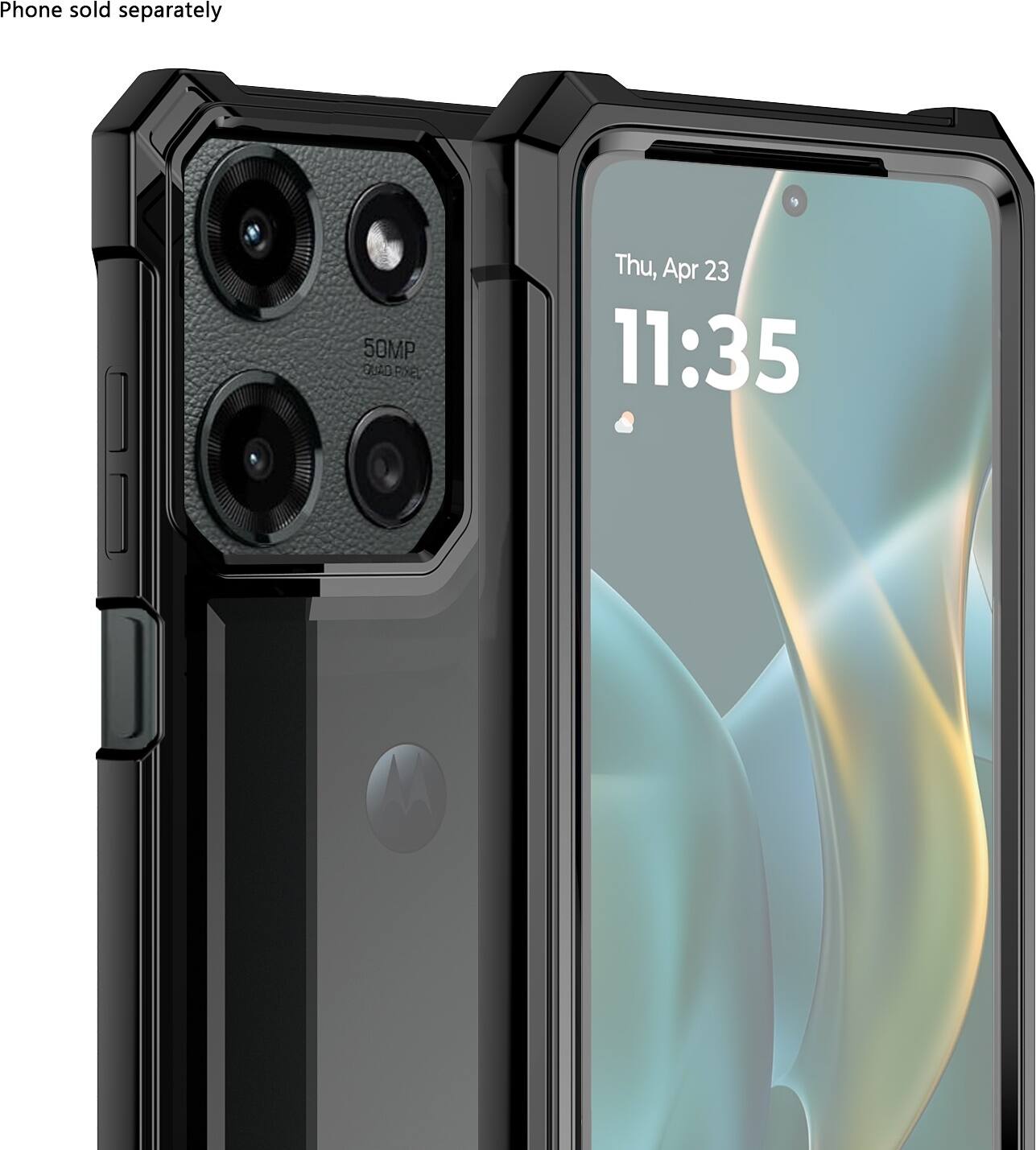 Phone sold separately. 50MP camera. 1:40 BXE Thu, Apr 23 11:35.