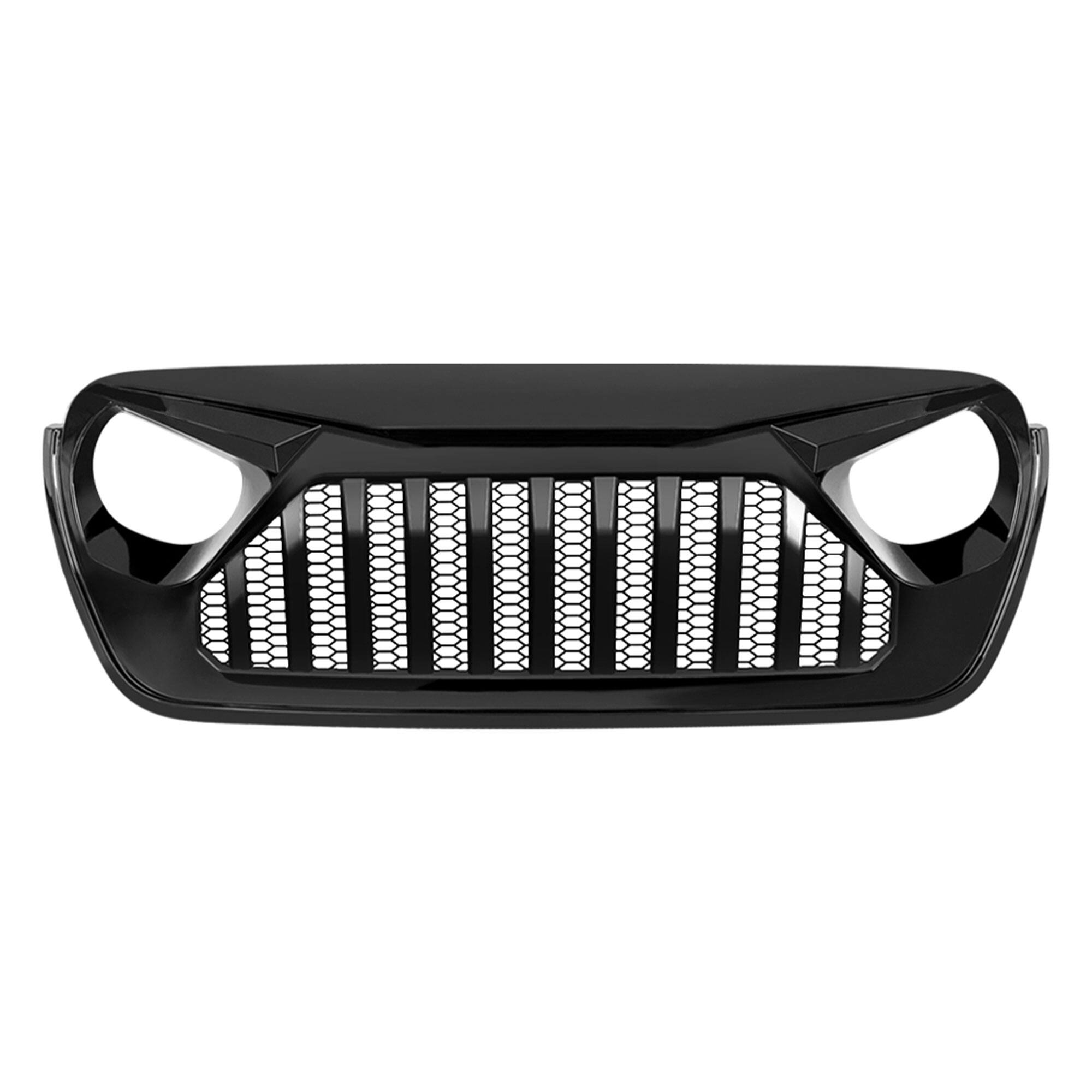Alt View 3. AMERICAN MODIFIED - AMERICAN MODIFIED Front Mesh Grille for 2018+ Jeep Wrangler JL & Gladiator JT - Glossy Black.