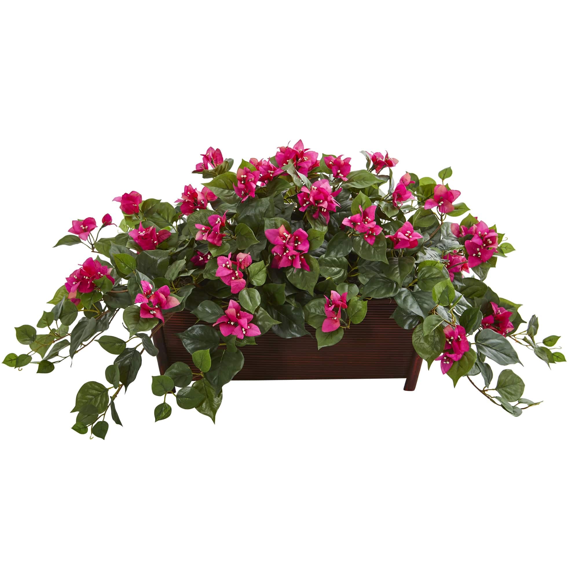 BreeBe - 18" Bougainvillea Artificial Plant in Decorative Planter - Beauty