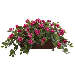 BreeBe - 18" Bougainvillea Artificial Plant in Decorative Planter - Beauty