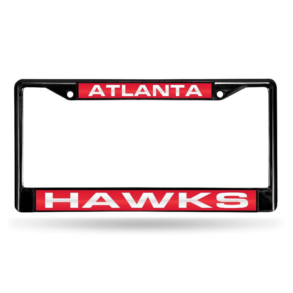 Atlanta Hawks NBA Black Metal Laser Cut License Plate Frame