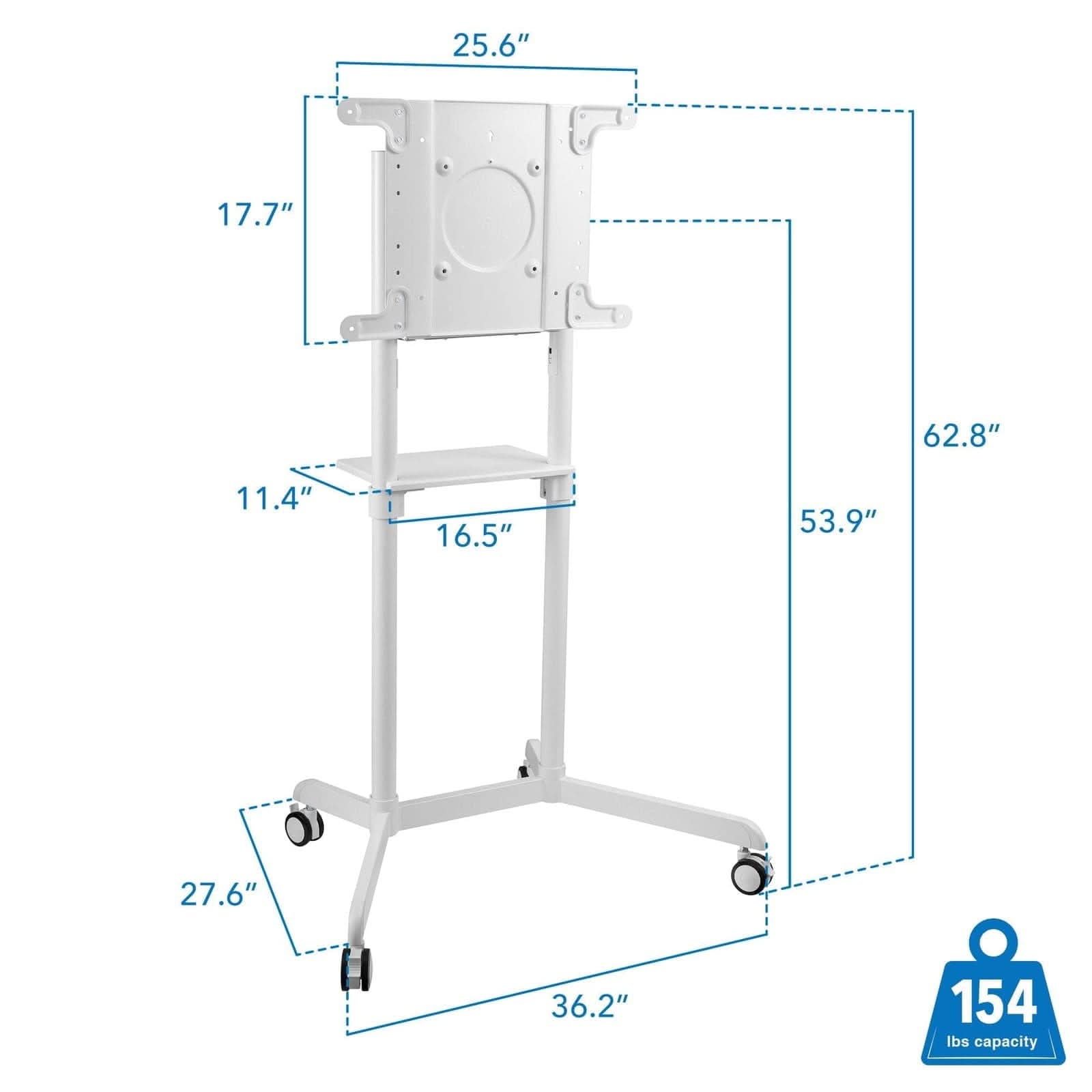 25.6" 17.7" 62.8" 11.4" 16.5" 53.9" 27.6" 36.2" 154 lbs capacity