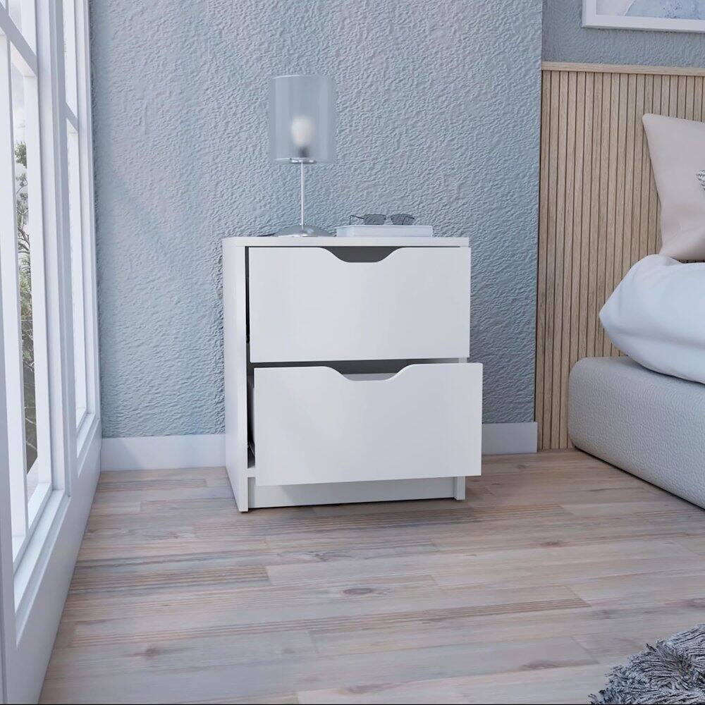 Alt View 2. TuHome - Basilea Nightstand White MDF - White.