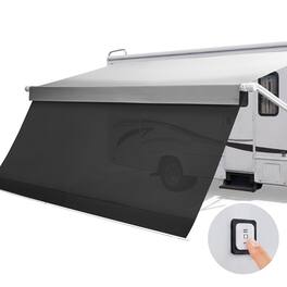 VEVOR - Motorized RV Awning Complete Kit & Sunshade Screen, 18.06FT Electric Retractable RV Awning with Aluminum Alloy Frame - Gradient Gray