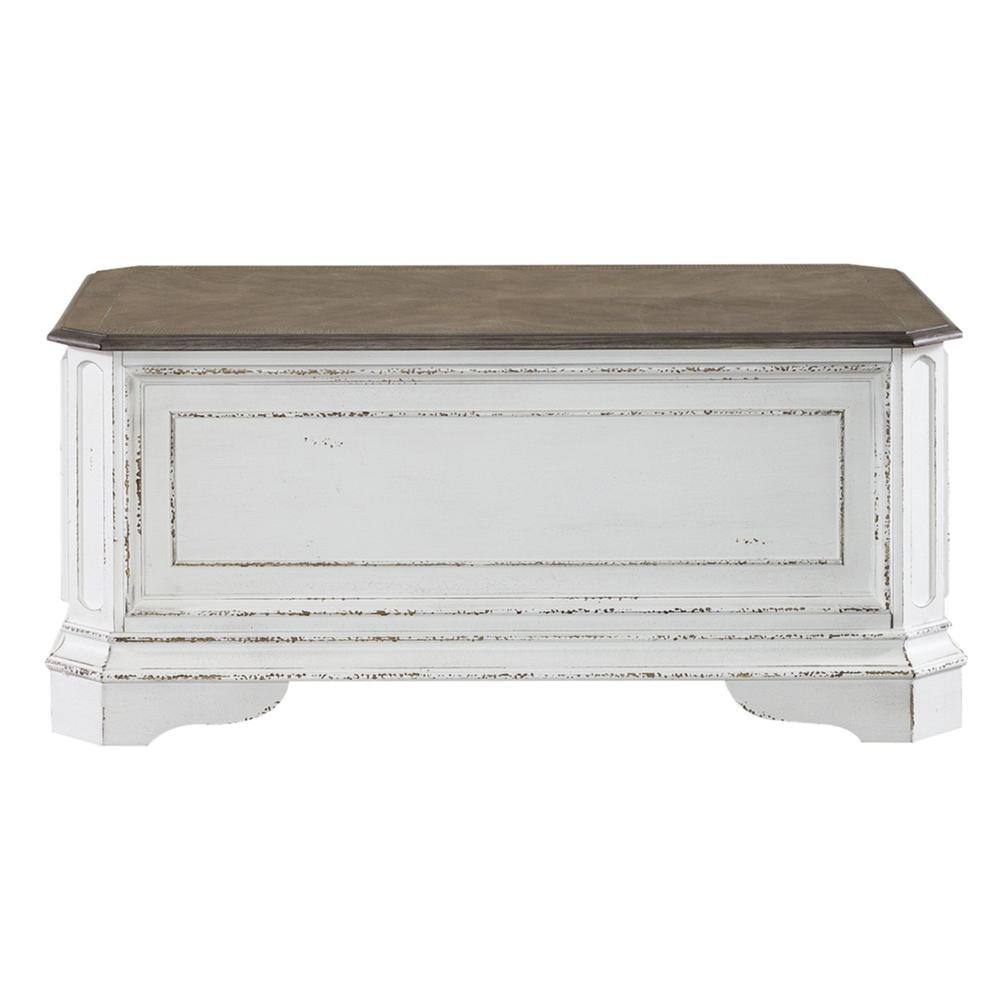 Left. Liberty Furniture Industries - Magnolia Manor Storage Trunk in Antique White - White.