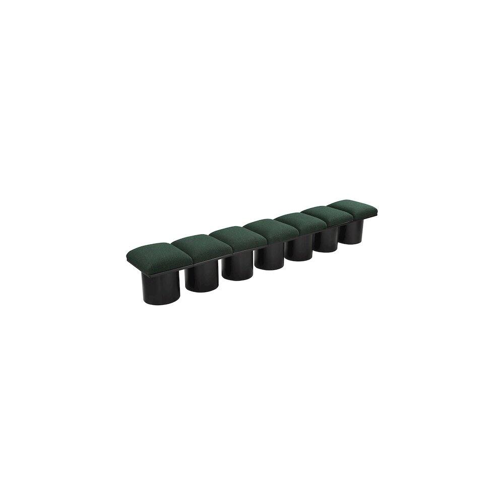Back. Meridian Furniture - Pavilion Green Boucle Fabric Bench - Green Boucle Fabric.