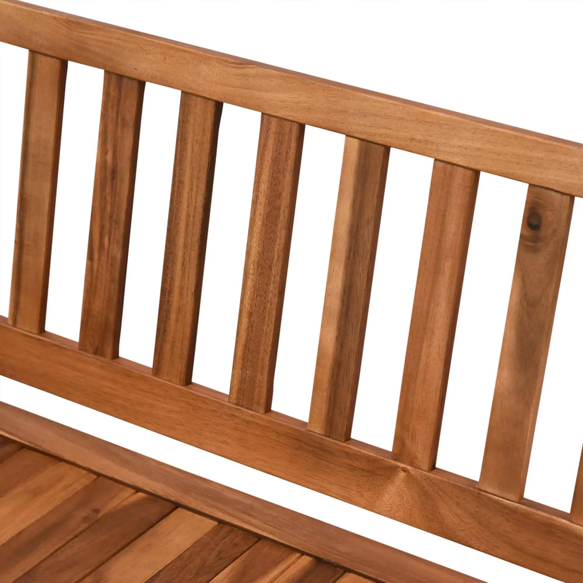 Alt View 1. Resenkos - Resenkos Large Storage Bench, Waterproof Wooden Deck Box, 2-Seater Patio Container, Garden Tool Holder, Teak - Teak.