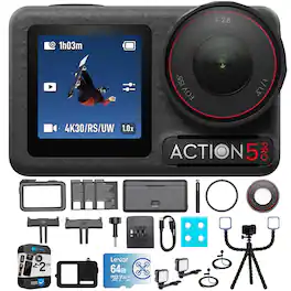 DJI - Osmo Action 5 Pro Adventure Combo w/ Vlogging Accessories Bundle