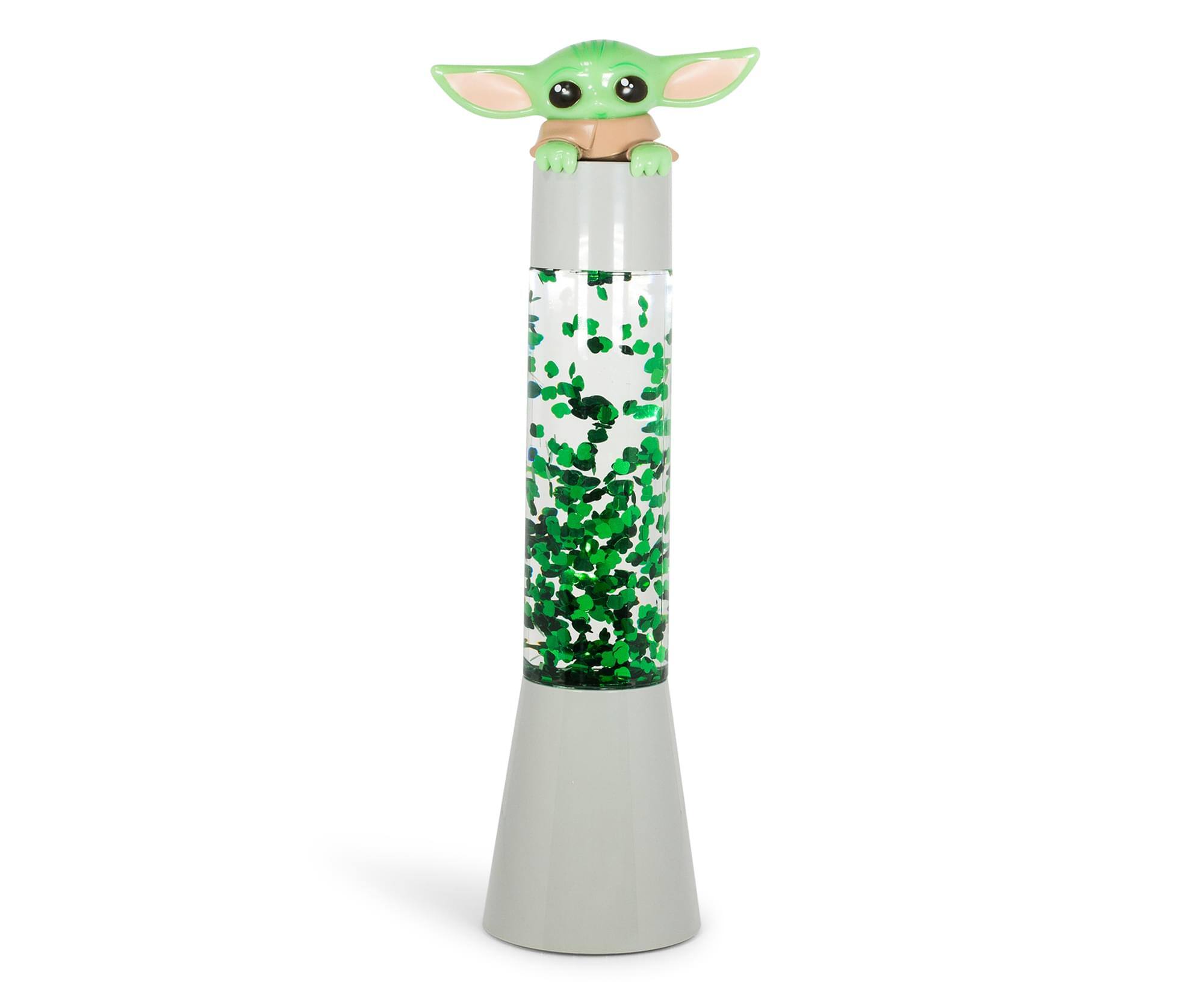 Front. Ukonic - Star Wars: The Mandalorian, The Child 14-Inch 3D Top Glitter Motion Lamp Light - Green.