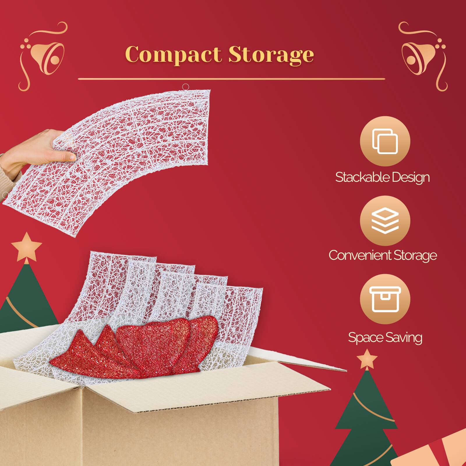 Compact Storage

- Stackable Design
- Convenient Storage
- Space Saving