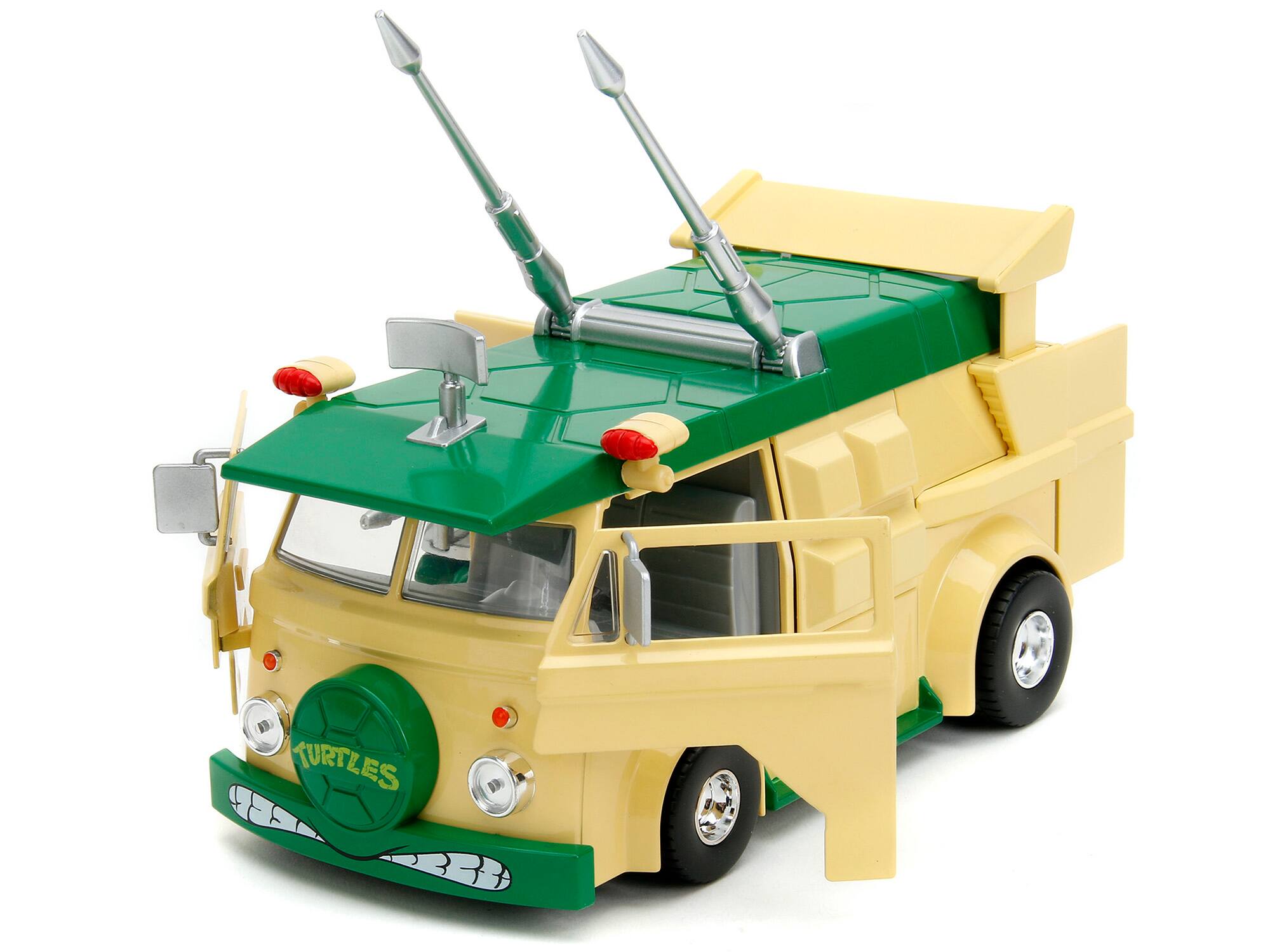 Angle. Jada - Party Wagon Green and Beige and Donatello Diecast Figure "Teenage Mutant Ninja Turtles" "Hollywood Rides" Series - Green with Beige.